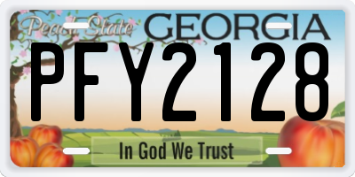 GA license plate PFY2128