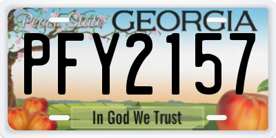 GA license plate PFY2157