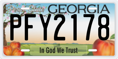 GA license plate PFY2178