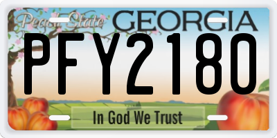 GA license plate PFY2180