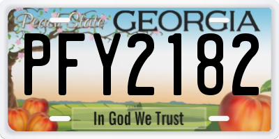 GA license plate PFY2182