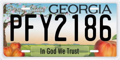 GA license plate PFY2186