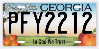 GA license plate PFY2212