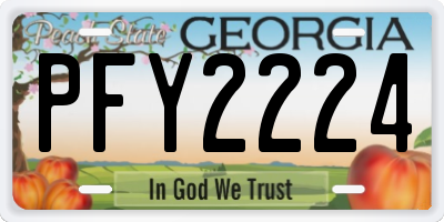 GA license plate PFY2224