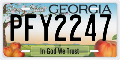 GA license plate PFY2247