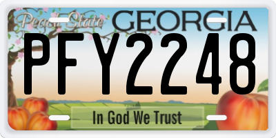 GA license plate PFY2248