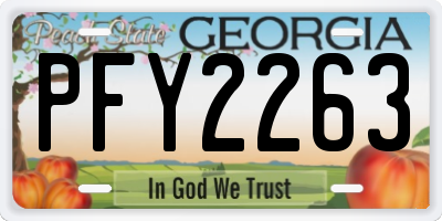 GA license plate PFY2263