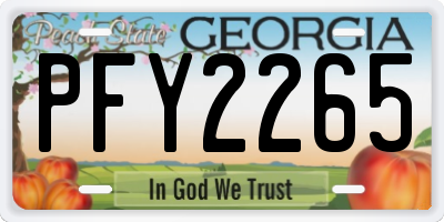 GA license plate PFY2265