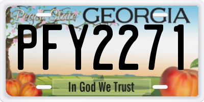 GA license plate PFY2271
