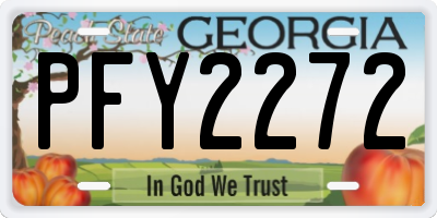 GA license plate PFY2272