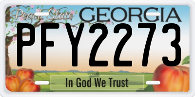 GA license plate PFY2273