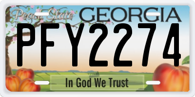 GA license plate PFY2274