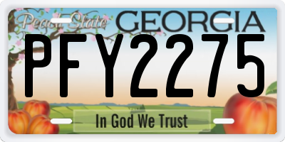 GA license plate PFY2275
