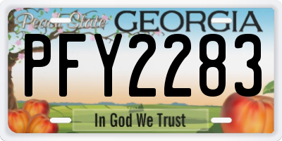 GA license plate PFY2283