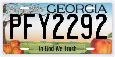 GA license plate PFY2292