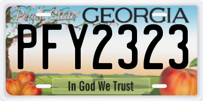 GA license plate PFY2323