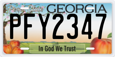 GA license plate PFY2347