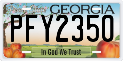 GA license plate PFY2350