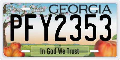 GA license plate PFY2353