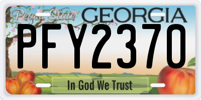 GA license plate PFY2370
