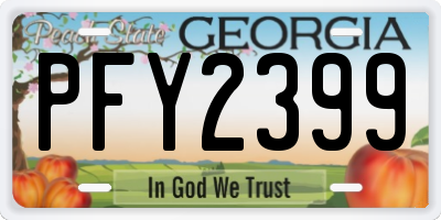 GA license plate PFY2399