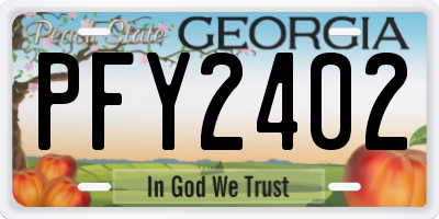 GA license plate PFY2402