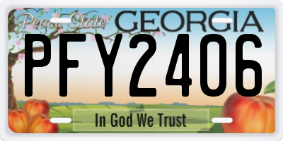 GA license plate PFY2406