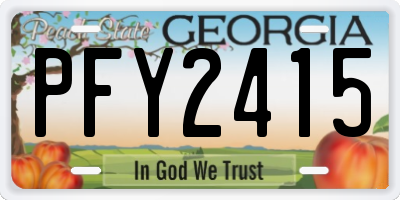 GA license plate PFY2415