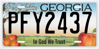 GA license plate PFY2437
