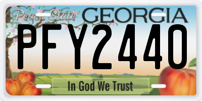 GA license plate PFY2440