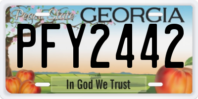 GA license plate PFY2442