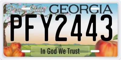 GA license plate PFY2443