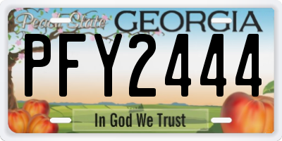 GA license plate PFY2444
