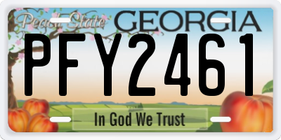 GA license plate PFY2461
