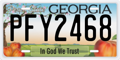 GA license plate PFY2468