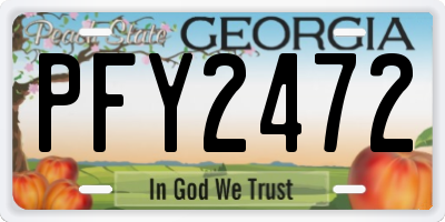 GA license plate PFY2472