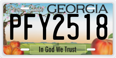GA license plate PFY2518