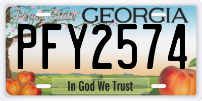 GA license plate PFY2574