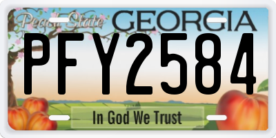 GA license plate PFY2584
