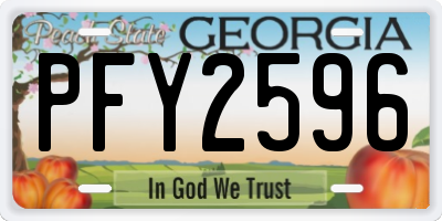 GA license plate PFY2596
