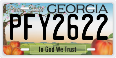 GA license plate PFY2622