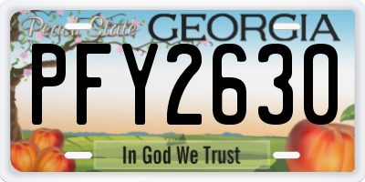 GA license plate PFY2630