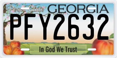 GA license plate PFY2632