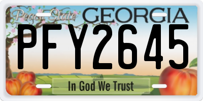 GA license plate PFY2645