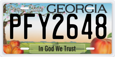 GA license plate PFY2648