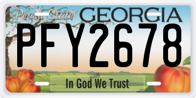 GA license plate PFY2678
