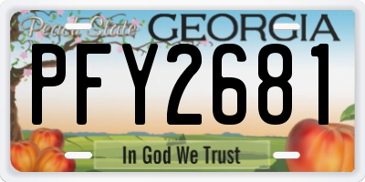 GA license plate PFY2681