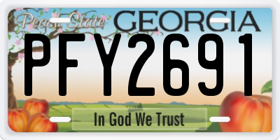 GA license plate PFY2691
