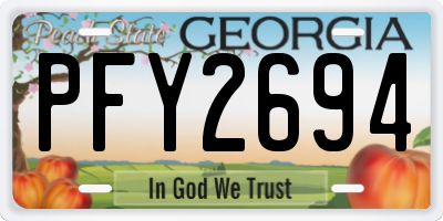 GA license plate PFY2694