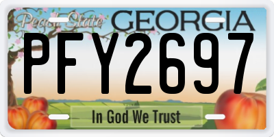GA license plate PFY2697